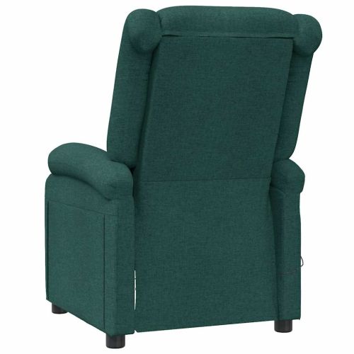 Wingback масажен стол, тъмнозелен, текстил