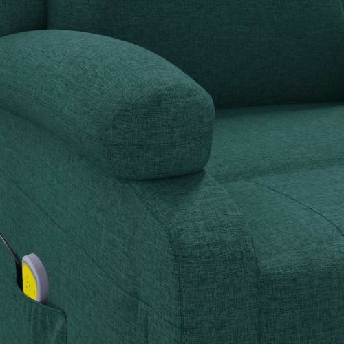 Wingback масажен стол, тъмнозелен, текстил