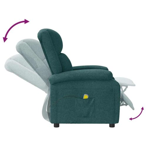 Wingback масажен стол, тъмнозелен, текстил