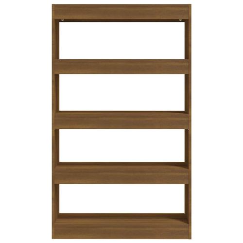 Библиотека/разделител, кафяв дъб, 80x30x135 см, инженерно дърво