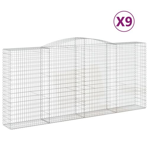 Габионни кошници арка 9 бр 400x50x180/200 см поцинковано желязо