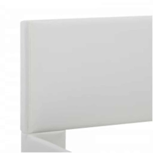 Рамка за легло с LED, бяла, изкуствена кожа, 100x200 cм
