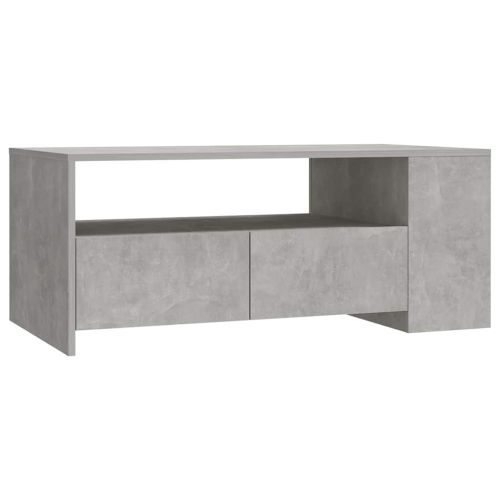 Маса за кафе, бетонно сива, 102x55x42 см, инженерно дърво