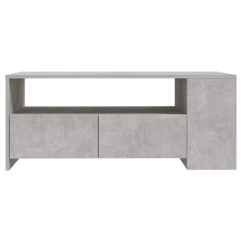 Маса за кафе, бетонно сива, 102x55x42 см, инженерно дърво