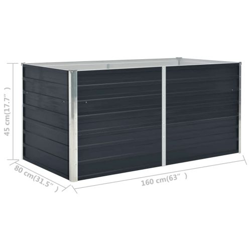 Повдигната леха, 160x80x45 см, поцинкована стомана, антрацит