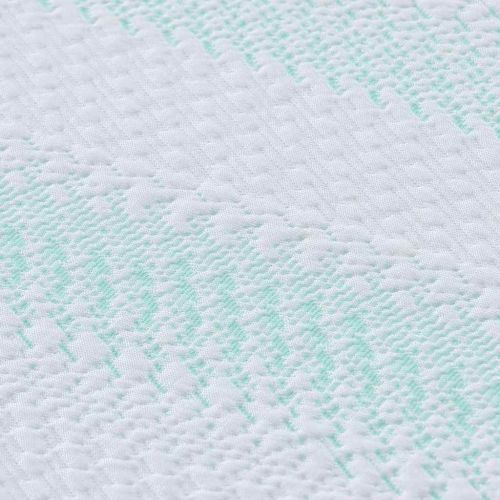 Топер за матрак Бяло и зелено 120 x 200 cm Жакардова тъкан