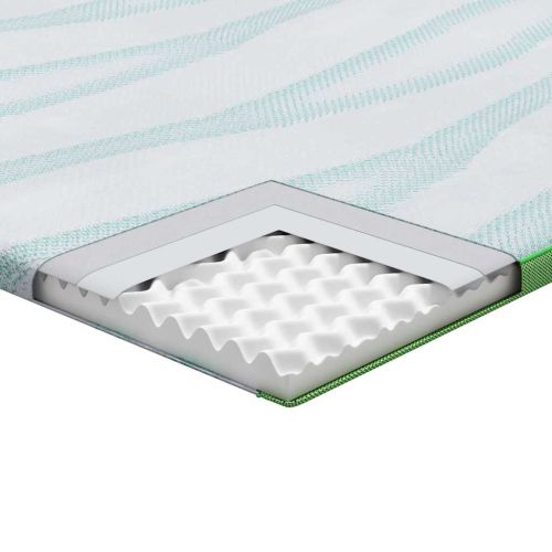 Топер за матрак Бяло и зелено 120 x 200 cm Жакардова тъкан