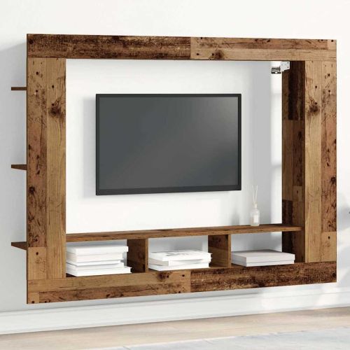 ТВ шкаф 152 x 22 x 113 см Старо дърво Инженерна дървесина