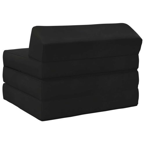 Сгъваем диван легло Черно 70 x 60 x 49 cm Кадифе