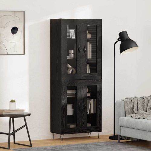 Висок шкаф Черния дъб 69,5 x 34 x 90 см Инженерна дървесина