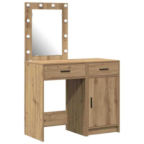 Тоалетка 2 бр. Кафяво 50 x 41 x 135 см Инженерна дървесина