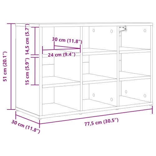 Шкаф за обувки 77,5 x 30 x 51 см Инженерна дървесина