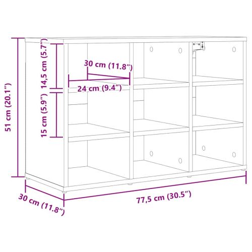 Шкаф за обувки 77,5 x 30 x 51 см Инженерна дървесина