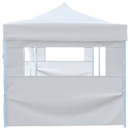 Сгъваема шатра с 5 странични стени, 3x9 м, бяла