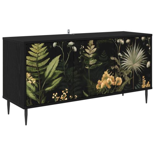 ТВ шкаф RHENEN 102 x 33 x 51 см Черен дъб Инженерна дървесина
