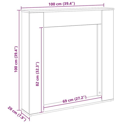 Облицовка за камина дъб артизан 100x20x100 см инженерно дърво