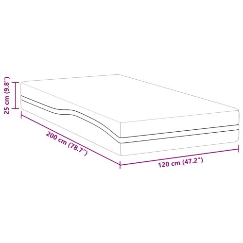 Матрак Средно твърдо 120 x 200 cm Бяло и сиво