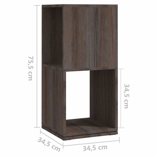 Въртящ се шкаф сив дъб сонома 34,5x34,5x75,5 см инженерно дърво