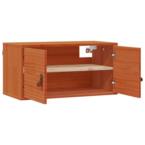Стенен шкаф с рафт Кафяво с восъчно покритие 60 x 30 x 30 cm