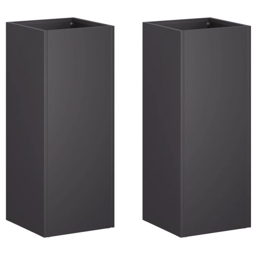 Градинска саксия 2 бр. Черно 20 x 20 x 50 см