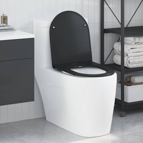 Тоалетна седалка Черно 47 x 36 x 3,4 см Дуропласт