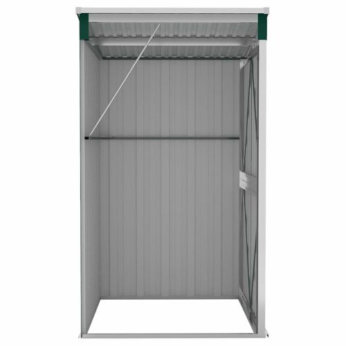 Градинска барака за стенен монтаж зелена 118x100x178 см стомана