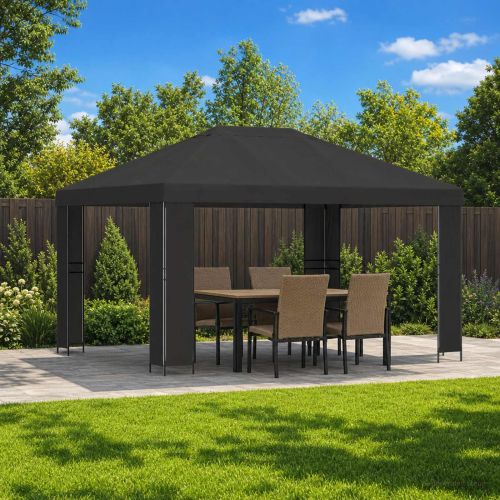 Шатра 4 × 3 m Антрацит Полиестер и стомана 190 gsm