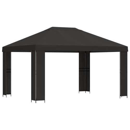 Шатра 4 × 3 m Антрацит Полиестер и стомана 190 gsm