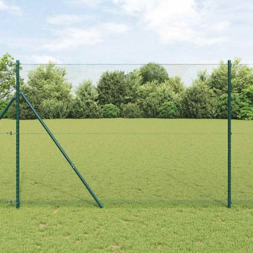 Шестоъгълно фиксиране на ограда за земята 25 x 1,5 m Зелено