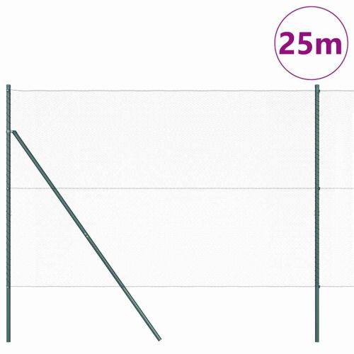 Шестоъгълно фиксиране на ограда за земята 25 x 1,5 m Зелено