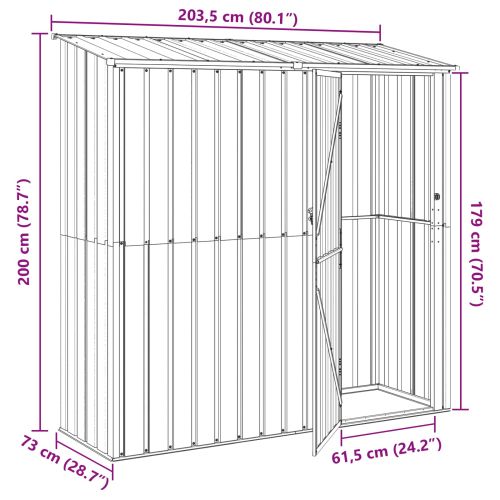 Градински навеси Антрацит 203,5 x 73 x 200 см Метал