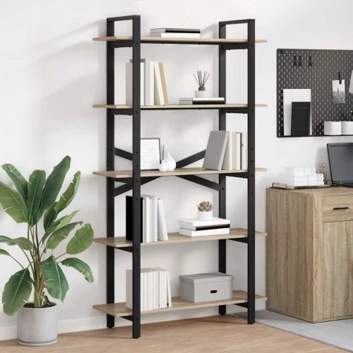 Рафт за книги 5 нива 100 x 33,5 x 178 см Инженерна дървесина