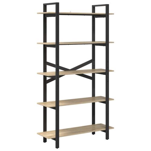 Рафт за книги 5 нива 100 x 33,5 x 178 см Инженерна дървесина