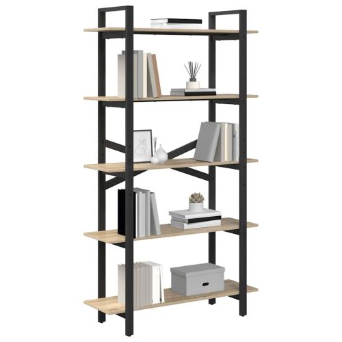 Рафт за книги 5 нива 100 x 33,5 x 178 см Инженерна дървесина