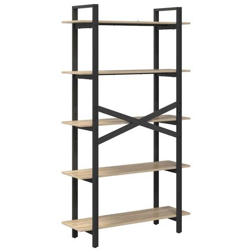 Рафт за книги 5 нива 100 x 33,5 x 178 см Инженерна дървесина