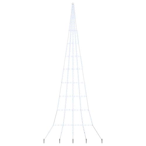 LED коледна елха с колчета за земя Хладно бяло 511 см Метал
