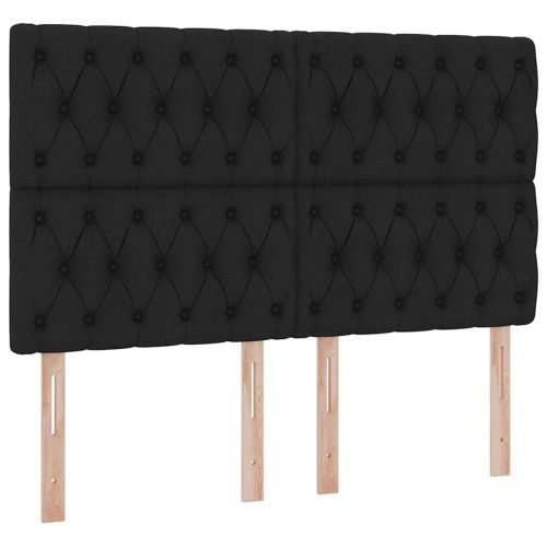 LED легло за съхранение с матрак Черно 140 x 190 cm Текстил