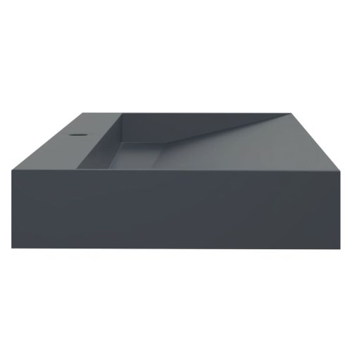 Мивка, 120x46x11 см, минерална/мраморна отливка, антрацит
