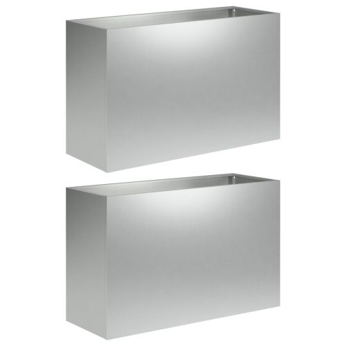 Градинска саксия 2 бр. Сребристо 80 x 30 x 50 см