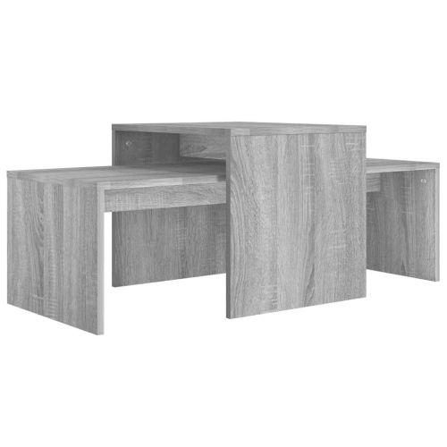 Комплект маси за кафе сив сонома 100x48x40 см инженерно дърво