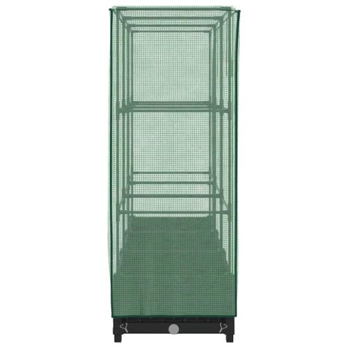 Повдигнато легло с покривало за оранжерия, ратанова имитация, 120x40x123 см