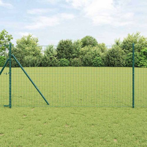 Европейска ограда 1,2 x 10 m Желязо с PVC покритие Зелено