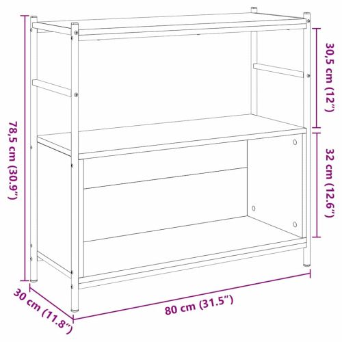 Рафт за книги 80 x 30 x 78,5 см Инженерна дървесина Димян дъб