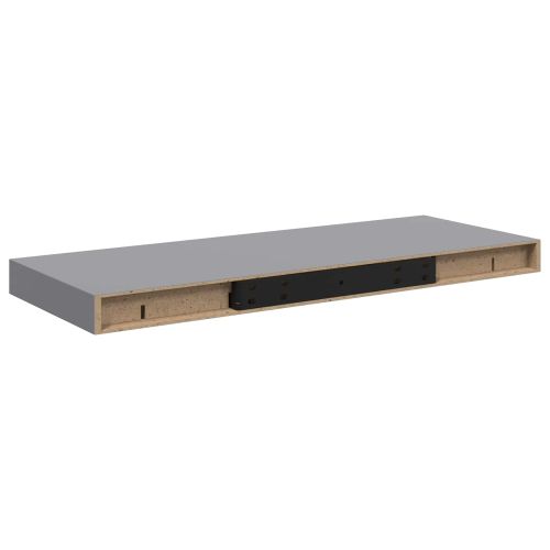 Окачени стенни рафтове, 2 бр, сиви, 60x23,5x3,8 см, МДФ