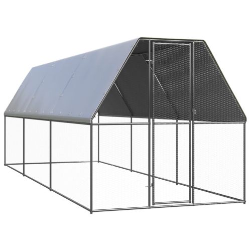 Външна клетка за пилета, 2x6x2 м, поцинкована стомана