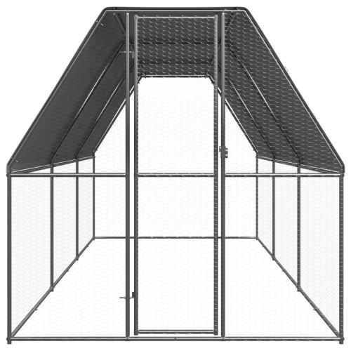 Външна клетка за пилета, 2x6x2 м, поцинкована стомана