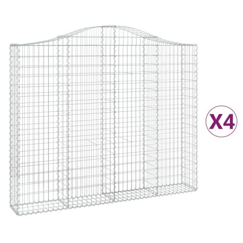 Габионни кошници арка 4 бр 200x30x160/180 см поцинковано желязо