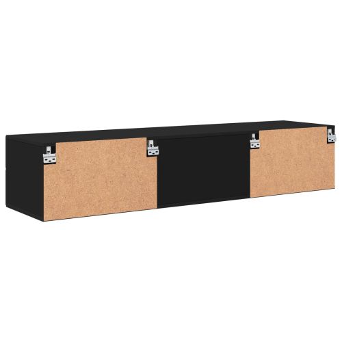 Дървен шкаф 150 x 39 x 30 см Черно Инженерна дървесина