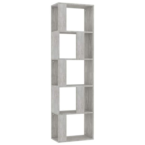 Разделител за стая, бетонно сив, 45x24x159 см, инженерно дърво