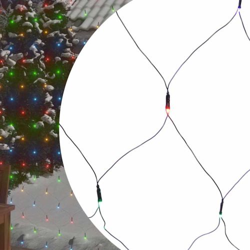 Коледна светеща мрежа цветна 3x2 м 204 LED за закрито/открито